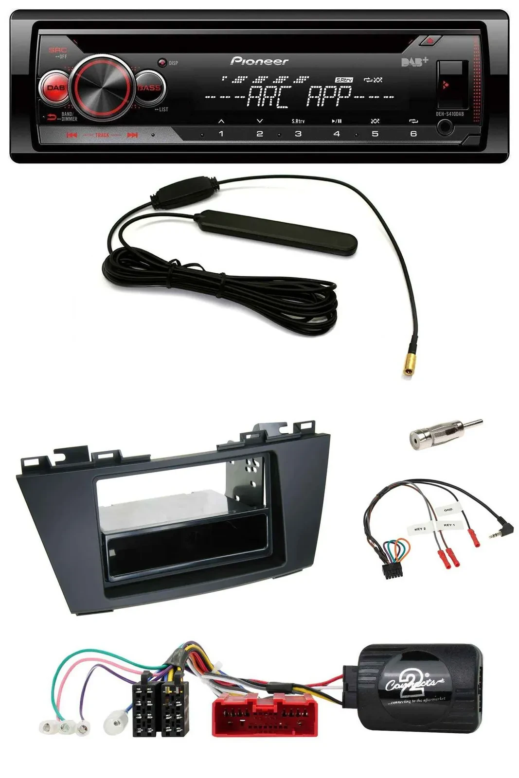 Pioneer CD USB Lenkrad DAB MP3 Autoradio für Mazda 5 (2010-2015)