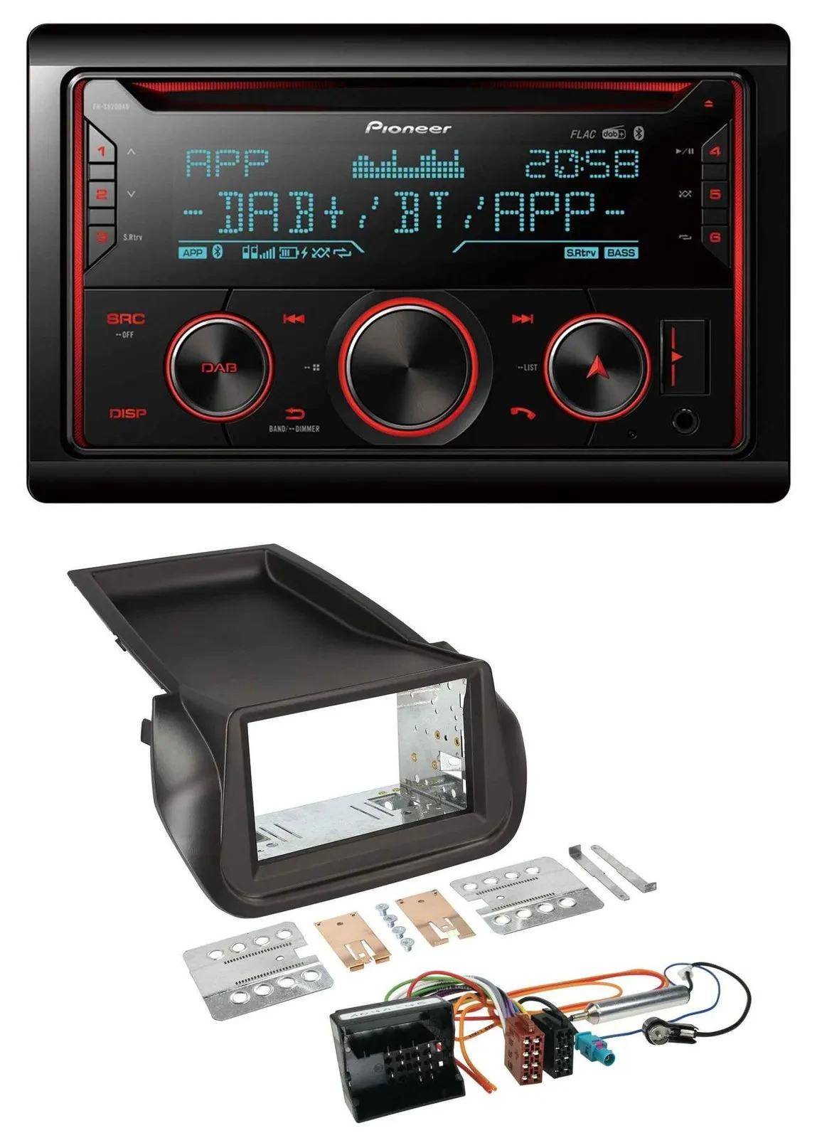 Автомагнитола Pioneer 2-DIN, DAB, Bluetooth, USB, CD для Citroen Nemo/Peugeot Bipper
