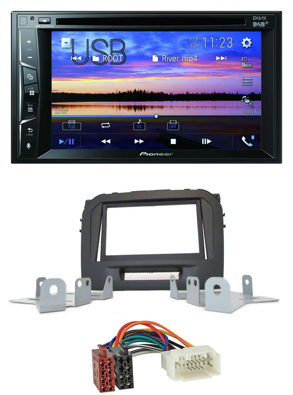 Pioneer Bluetooth 2DIN USB DVD DAB MP3 Autoradio für Suzuki Vitara LY ab 04/2015