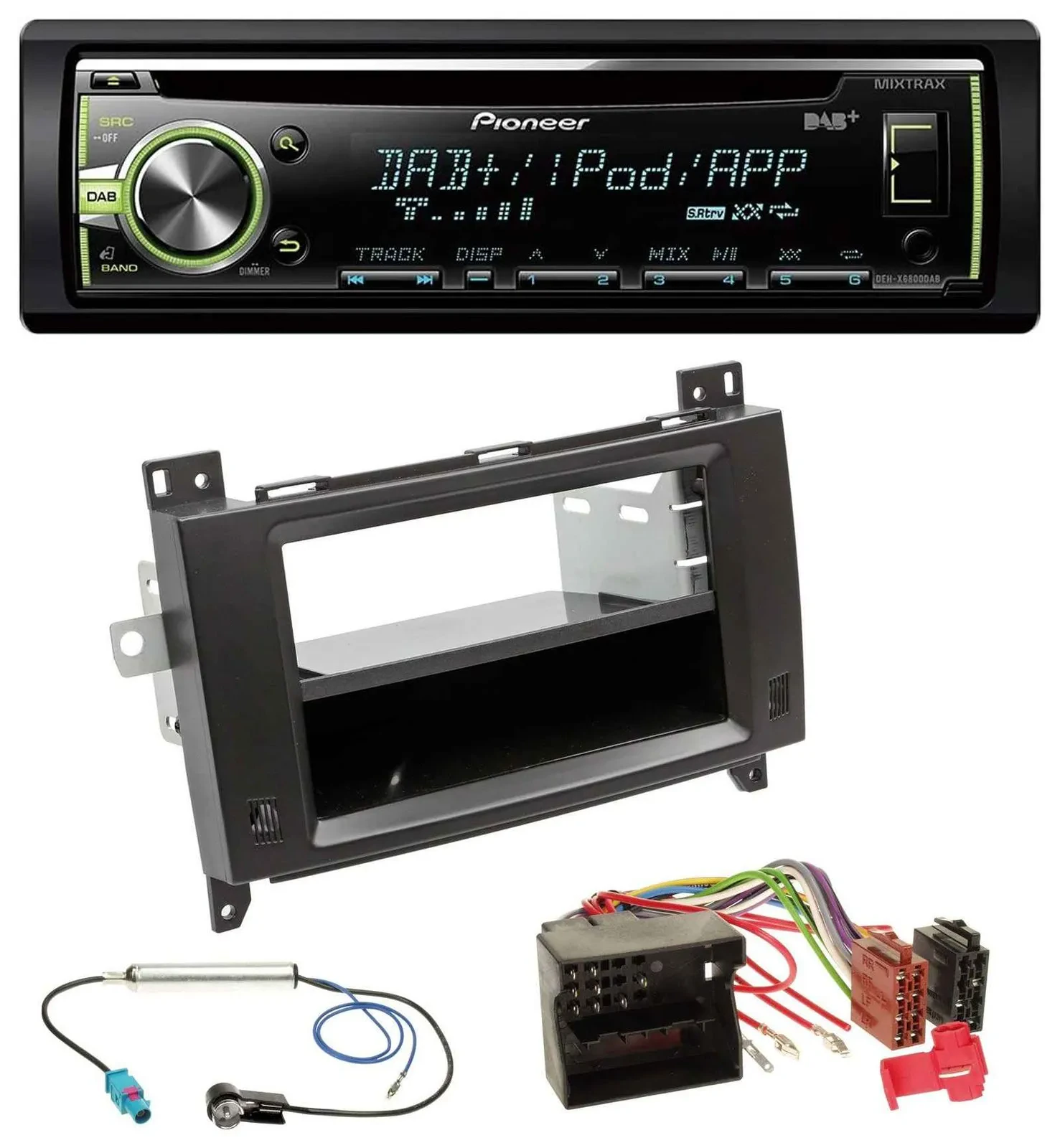 Автомагнитола Pioneer для Mercedes Viano/Vito (2006–2014) DAB, CD, USB, AUX, MP3, черный