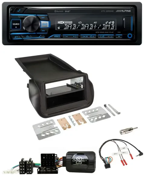 Alpine USB Bluetooth DAB Lenkrad Autoradio für FIAT Fiorino ab 2008
