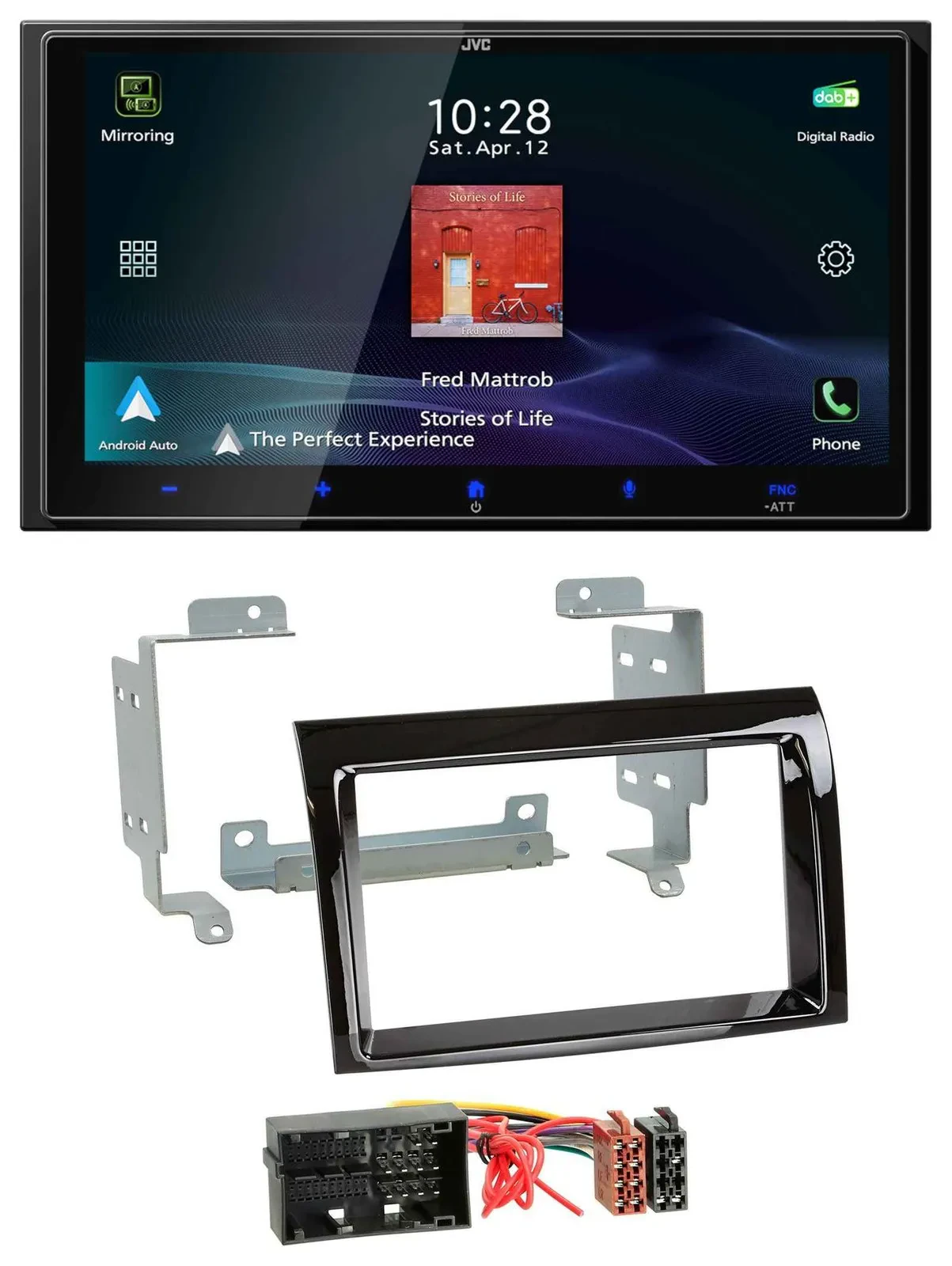 Автомагнитола JVC 2DIN, USB, Bluetooth, DAB, MP3, для Fiat Ducato/Peugeot Boxer/Citroen J