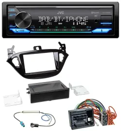 JVC Bluetooth DAB USB MP3 Autoradio für Opel Adam ab 13 Corsa E ab 15 Ablage