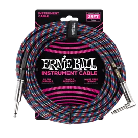 Инструментальный кабель Ernie Ball 6063 7.5м Braided Red-Blue-White