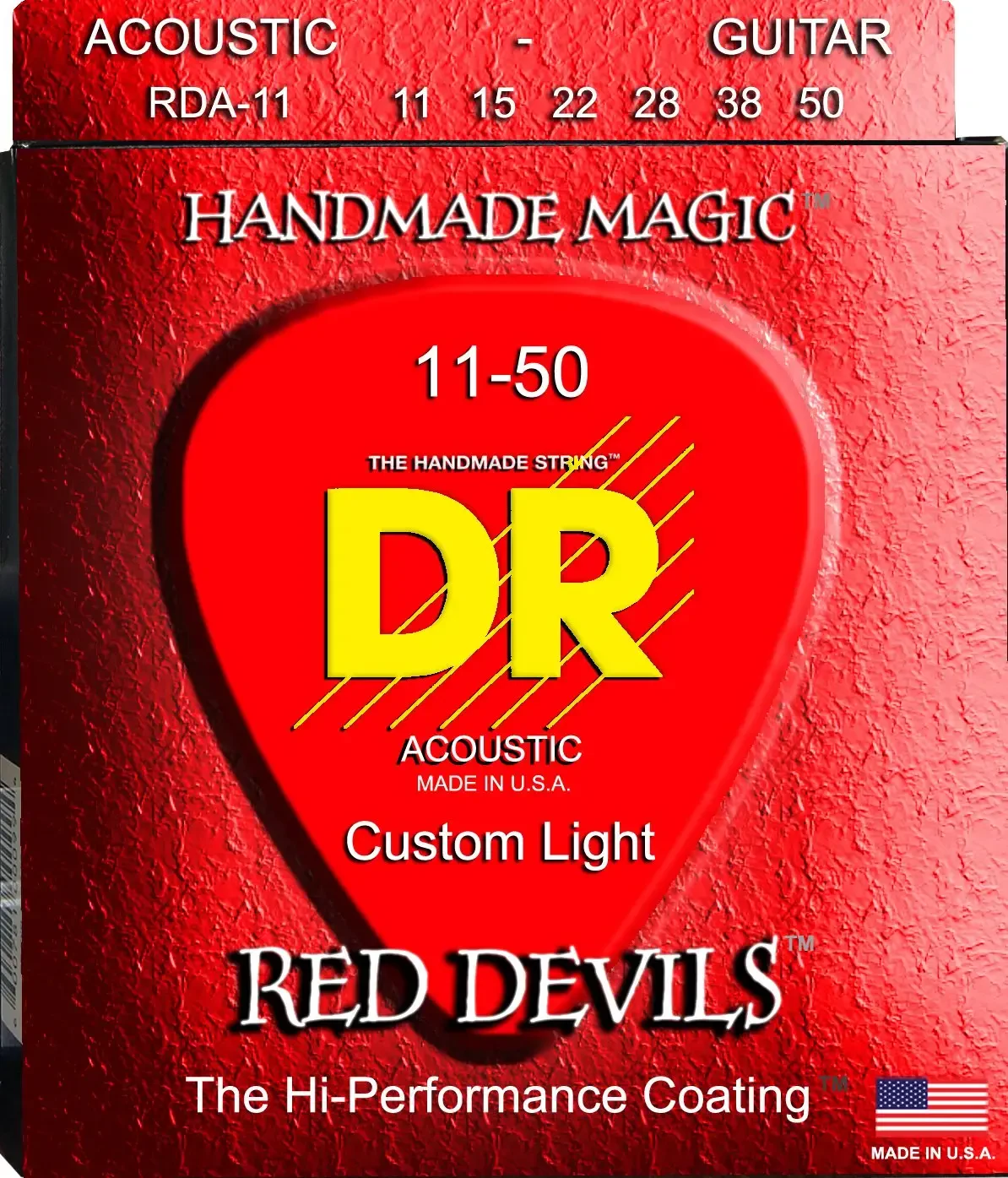 Струны для акустической гитары DR Strings RED DEVILS DR RDA-11, 11 - 50