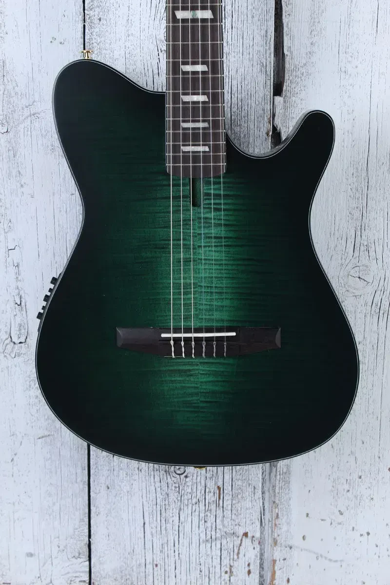 Ibanez FRH20FMN Nylon Acoustic Electric Guitar Dark Emerald Green Low Gloss
