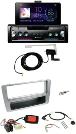 Автомагнитола для Honda Civic 2001–2003 Pioneer DAB, Bluetooth, USB, серебристая