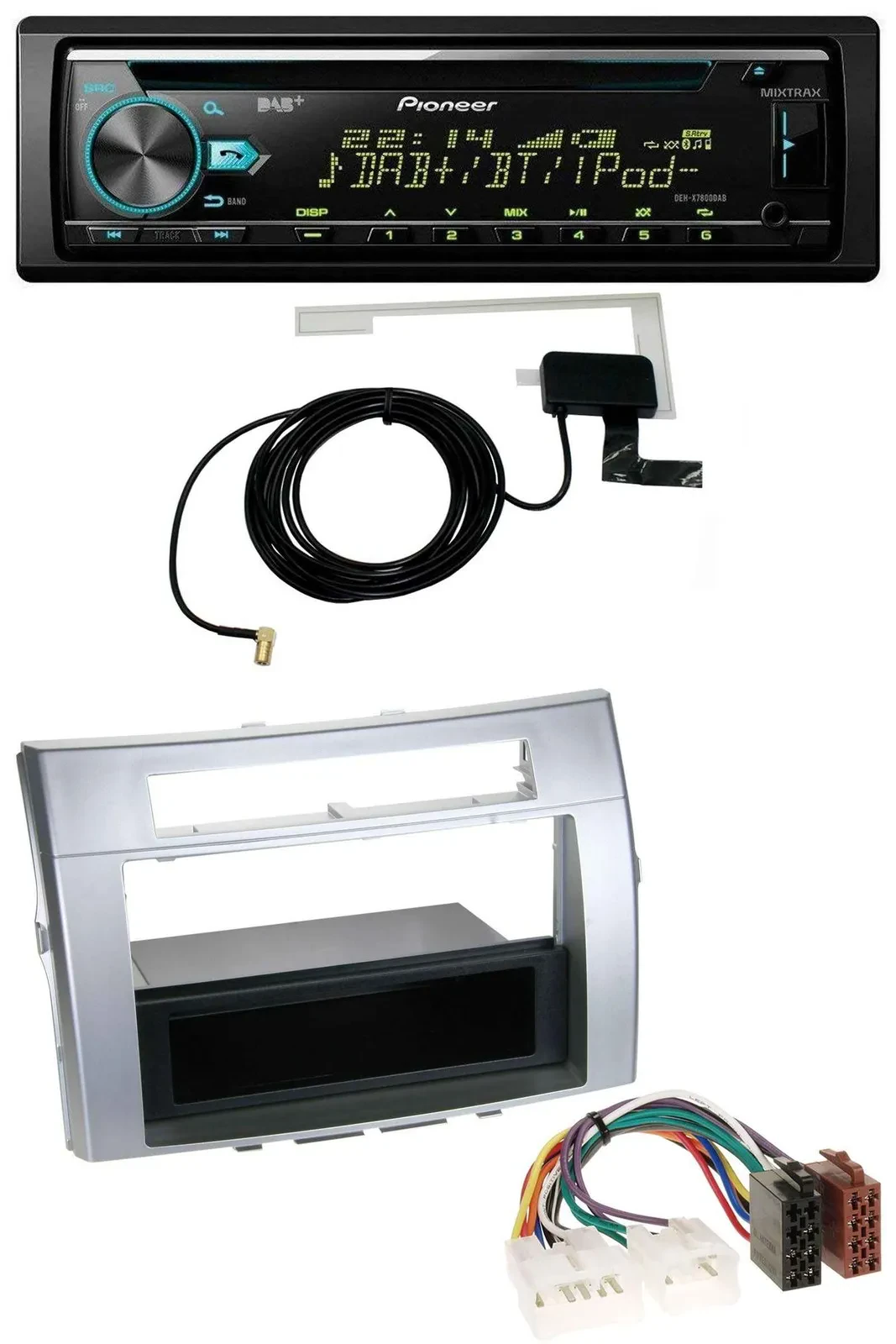 Pioneer MP3 AUX CD USB DAB Autoradio für Toyota Corolla Verso 2004-2009 silber