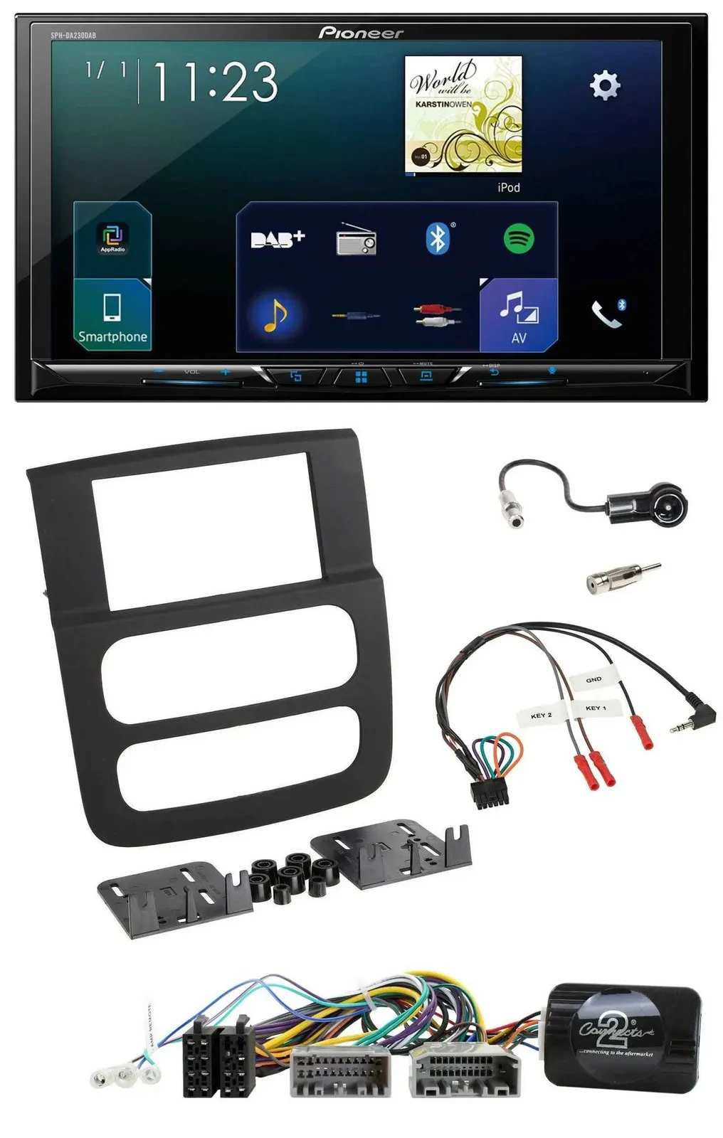 Pioneer Lenkrad Bluetooth USB 2DIN DAB Autoradio für Dodge RAM 2002-2006