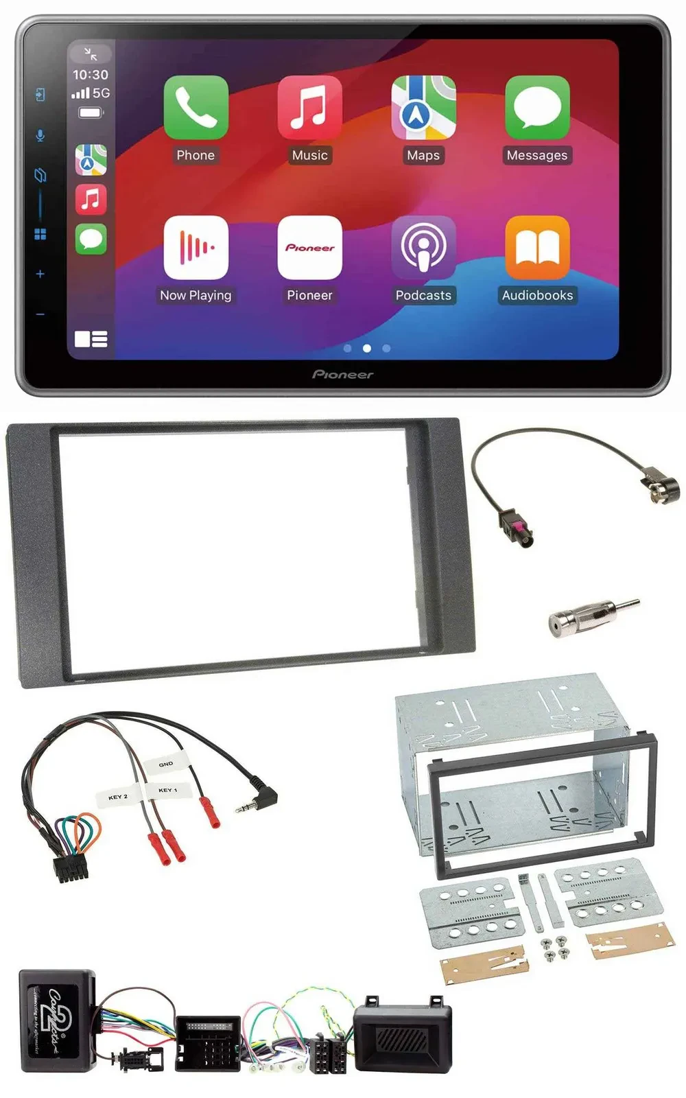 Автомагнитола Pioneer 2-DIN USB DAB Bluetooth для Ford Kuga 2008–2012, антрацит, поддержка управления на руле