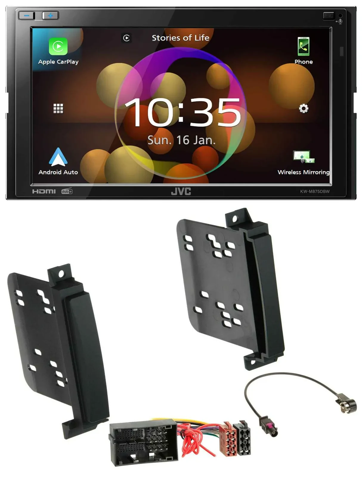 JVC DAB MP3 2DIN Bluetooth USB Autoradio für Jeep Grand Cherokee Dodge Durango a