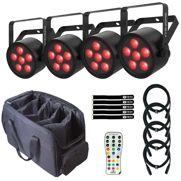 Светодиодный прибор Chauvet DJ SLIMPARQ6ILS RGBA LED DMX с аксессуарами (4 штуки)