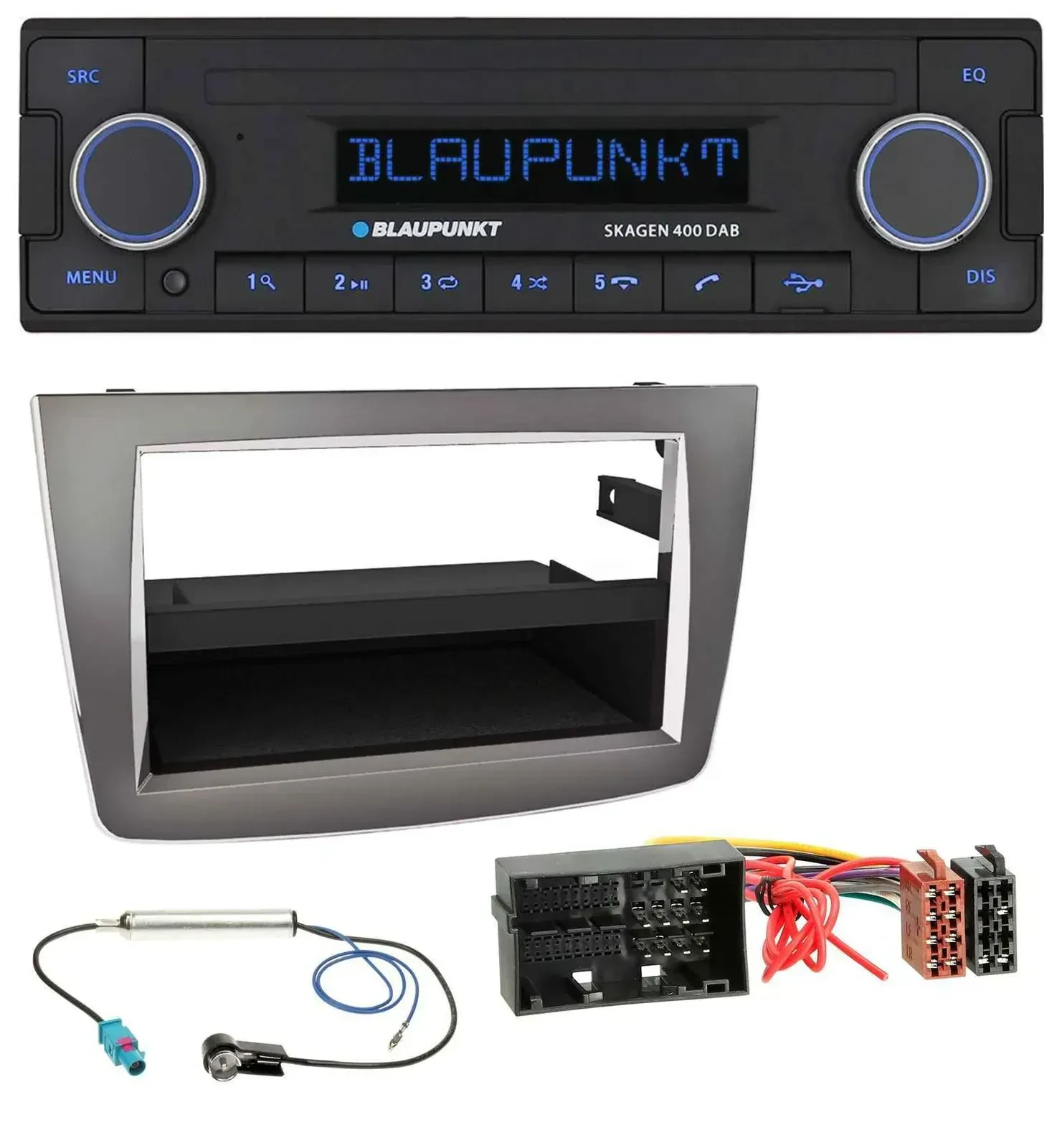Автомагнитола Blaupunkt DAB USB Bluetooth MP3 для Alfa Romeo MiTo (955, с 2014), серебристая