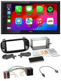 JVC Bluetooth 2DIN MP3 DAB USB Autoradio für Fiat 500 ab 12 ISO schwarz