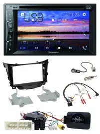 Автомагнитола для Hyundai i30 Pioneer 2DIN, Bluetooth, USB, DVD, DAB, совместимая с кнопками на руле