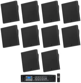Настенная акустика JBL SLP14/T Black с усилителем (10 штук)