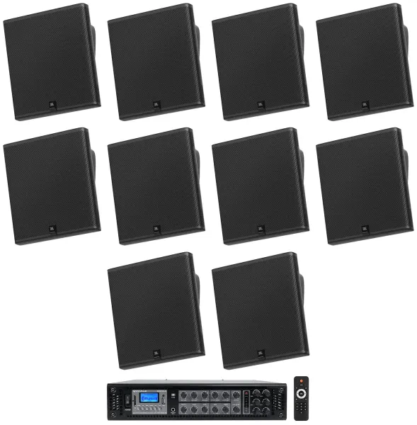 Настенная акустика JBL SLP14/T Black с усилителем (10 штук)