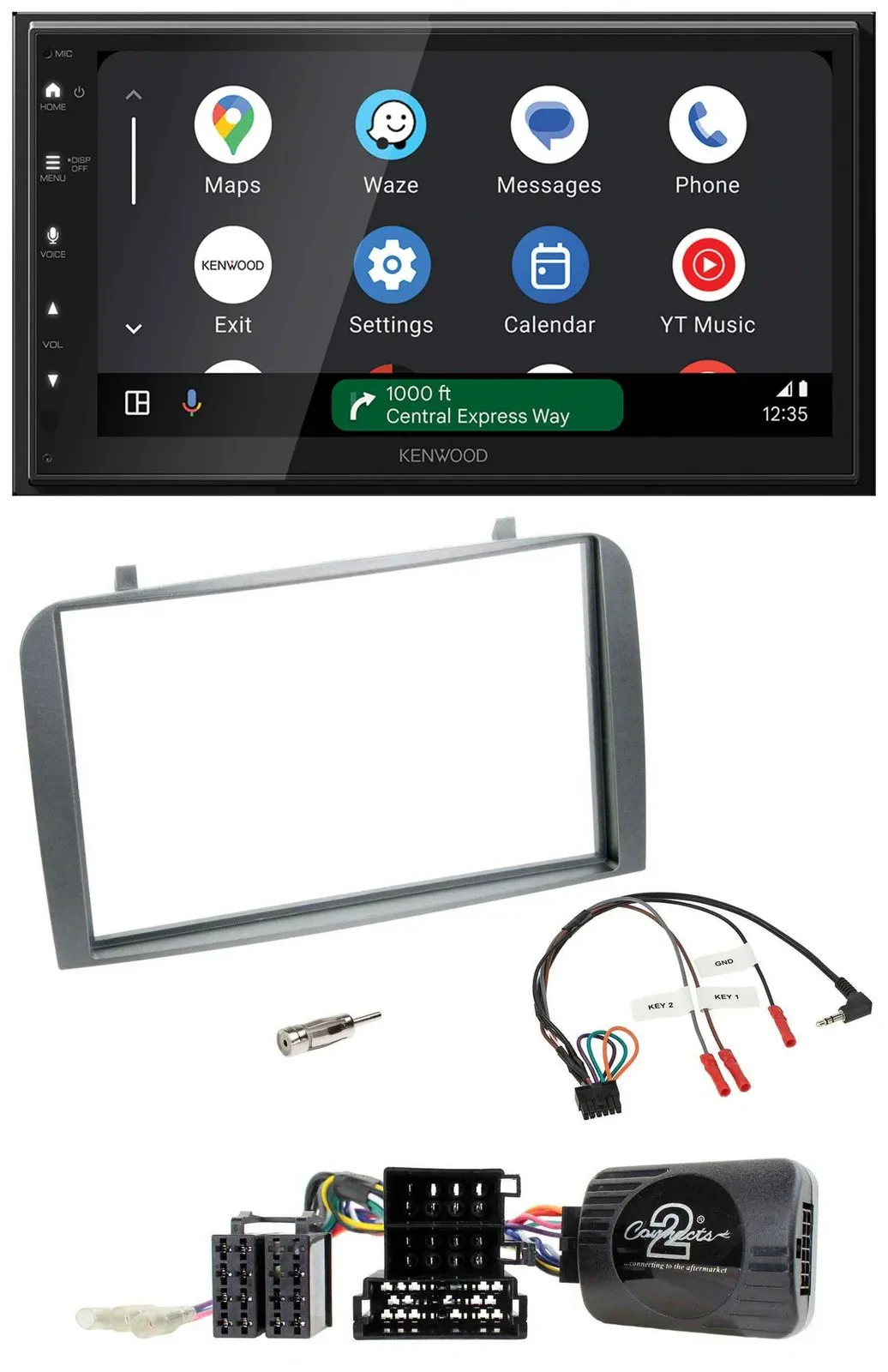 Kenwood DAB Bluetooth USB Lenkrad 2DIN Autoradio für Alfa Romeo GT 147 07-10 ant