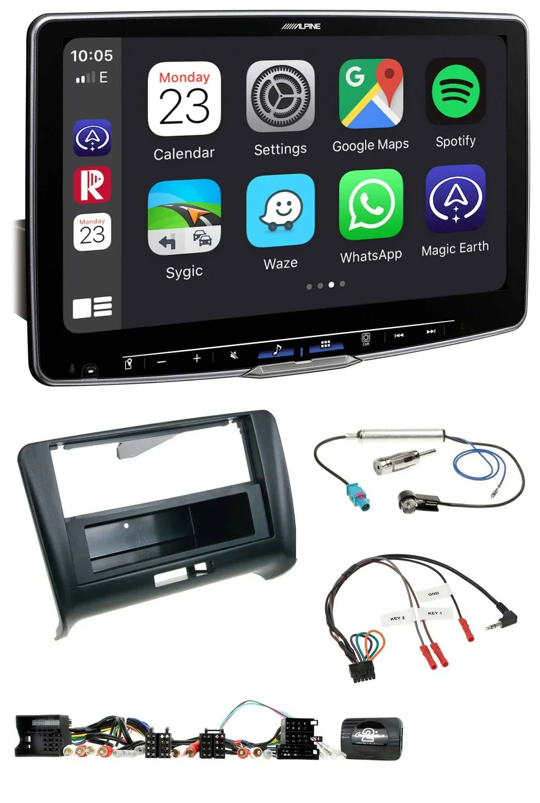 Alpine Lenkrad USB Bluetooth DAB Autoradio für Audi TT (2006-2014)