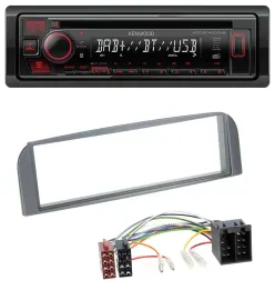 Kenwood MP3 CD USB Bluetooth DAB Autoradio für Alfa Romeo 147, GT - anthrazit