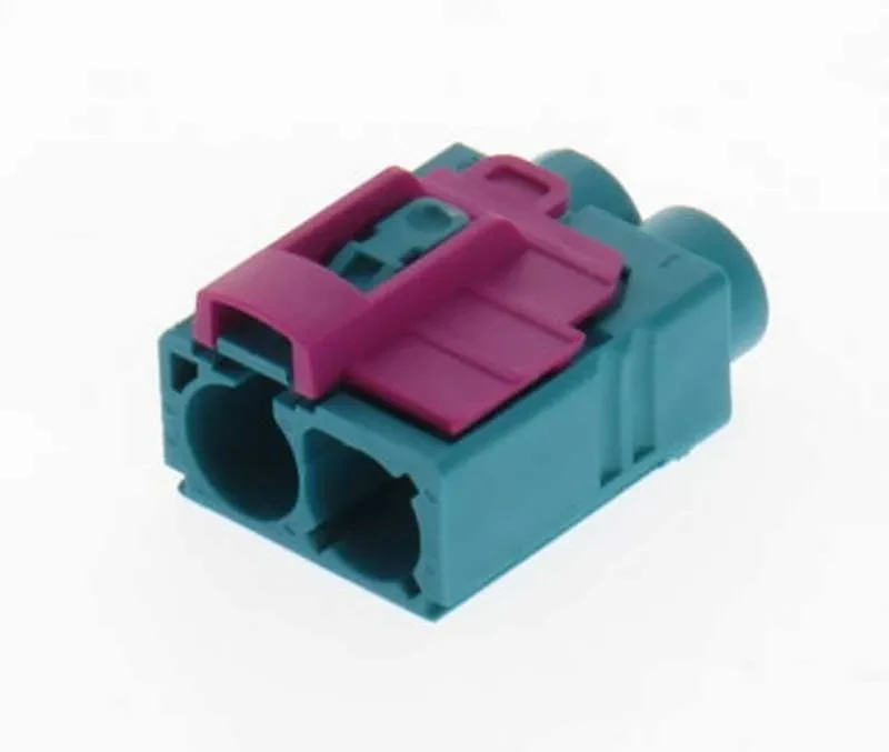 Fakra Gehäuse (Doppel Buchse) - Z (wasserblau) - 1 Stück