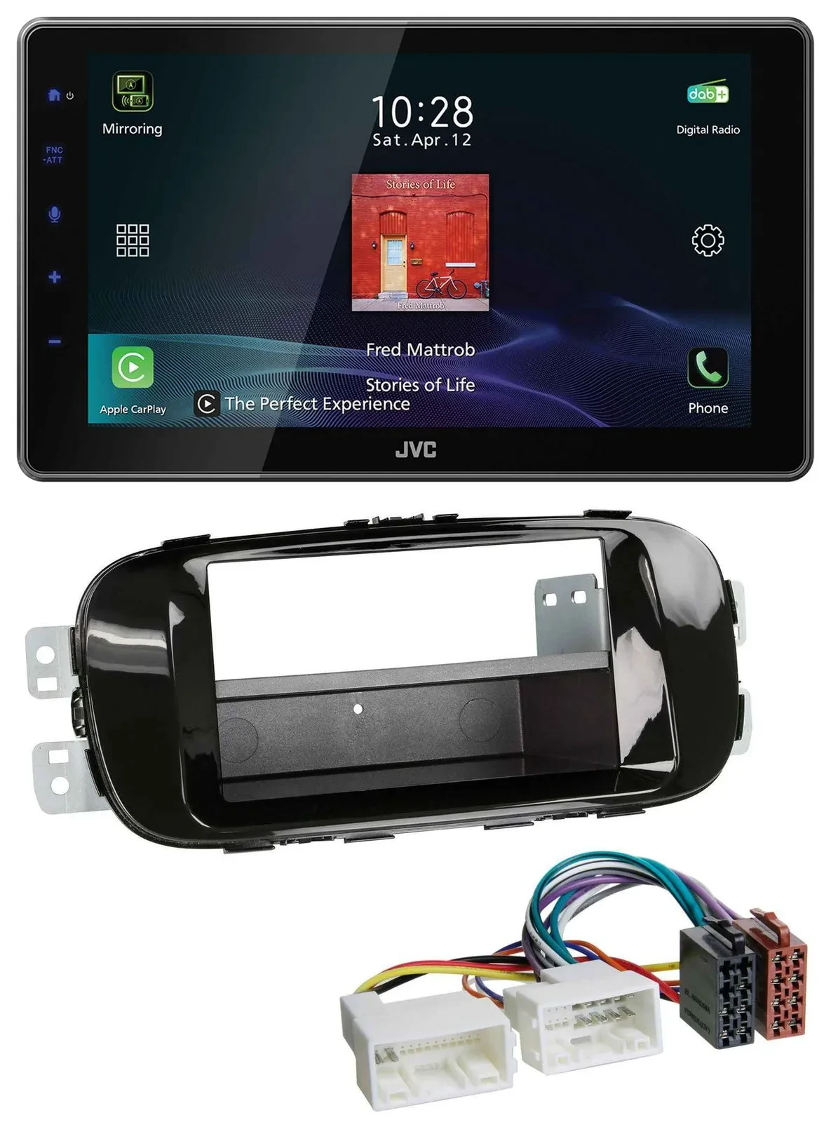 JVC DAB MP3 Bluetooth USB Autoradio für Kia Soul PS ab 14 piano-schwarz