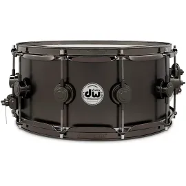 Малый барабан DW Collector's Satin Black Over Brass 14" x 6.5", фурнитура Satin Chrome