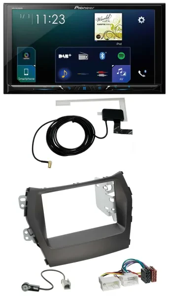 Pioneer 2DIN DAB USB MP3 Bluetooth Autoradio für Hyundai Santa Fe ab 12 ohne Nav