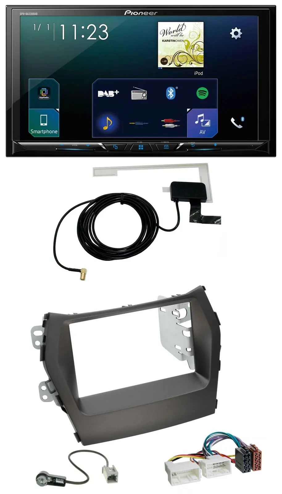 Автомагнитола Pioneer 2DIN DAB USB MP3 Bluetooth для Hyundai Santa Fe (с 2012), без штатной навигации