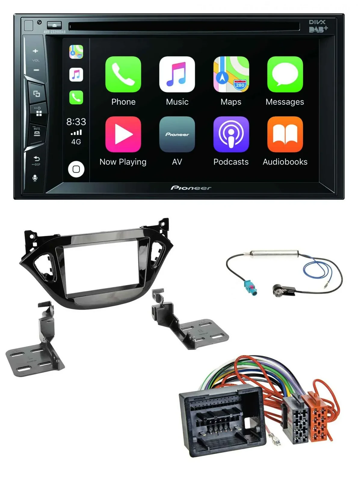 Pioneer MP3 USB DVD Bluetooth DAB 2DIN Autoradio für Opel Adam Corsa E 2017-2019