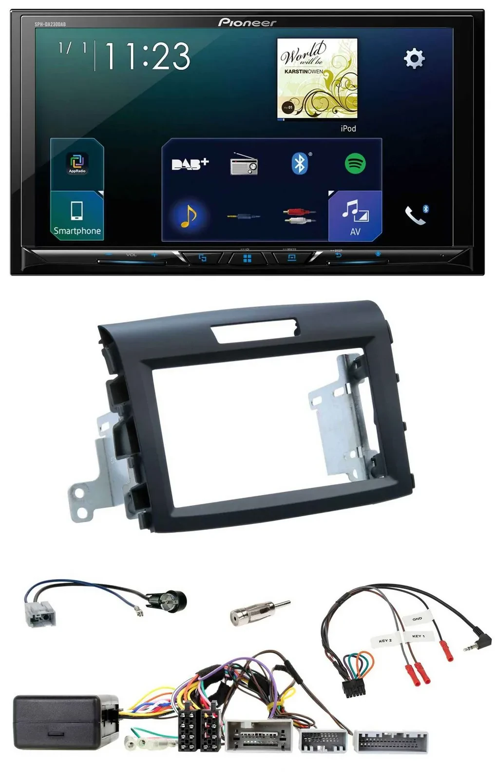 Автомагнитола для Honda CR‑V (FR5/FR6, с 2013) Pioneer 2DIN, Bluetooth, USB, DAB