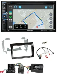 Alpine DAB TMC Bluetooth 2DIN USB Lenkrad Navigation für Fiat Peugeot Citroen kl