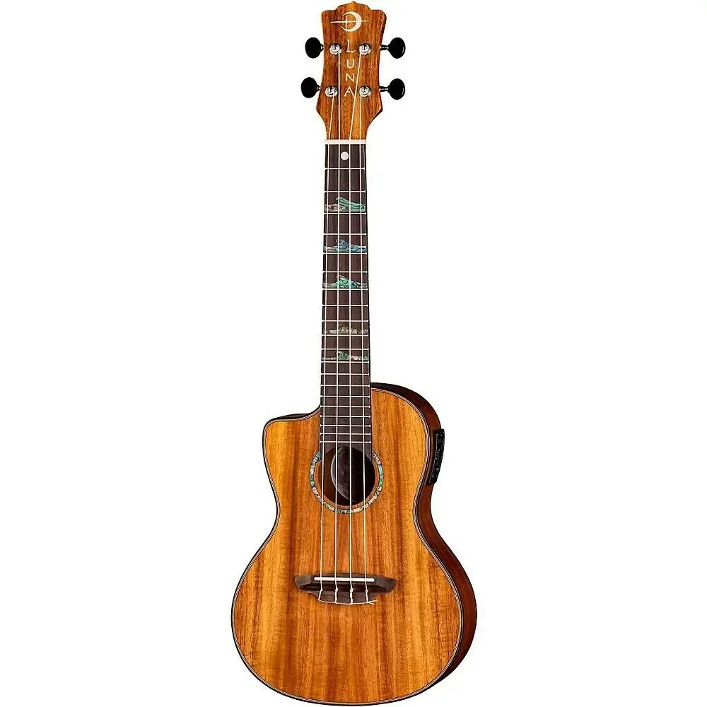Укулеле концерт Luna Guitars High Tide Koa Left-Handed Acoustic-Electric Ukulele Satin Natural