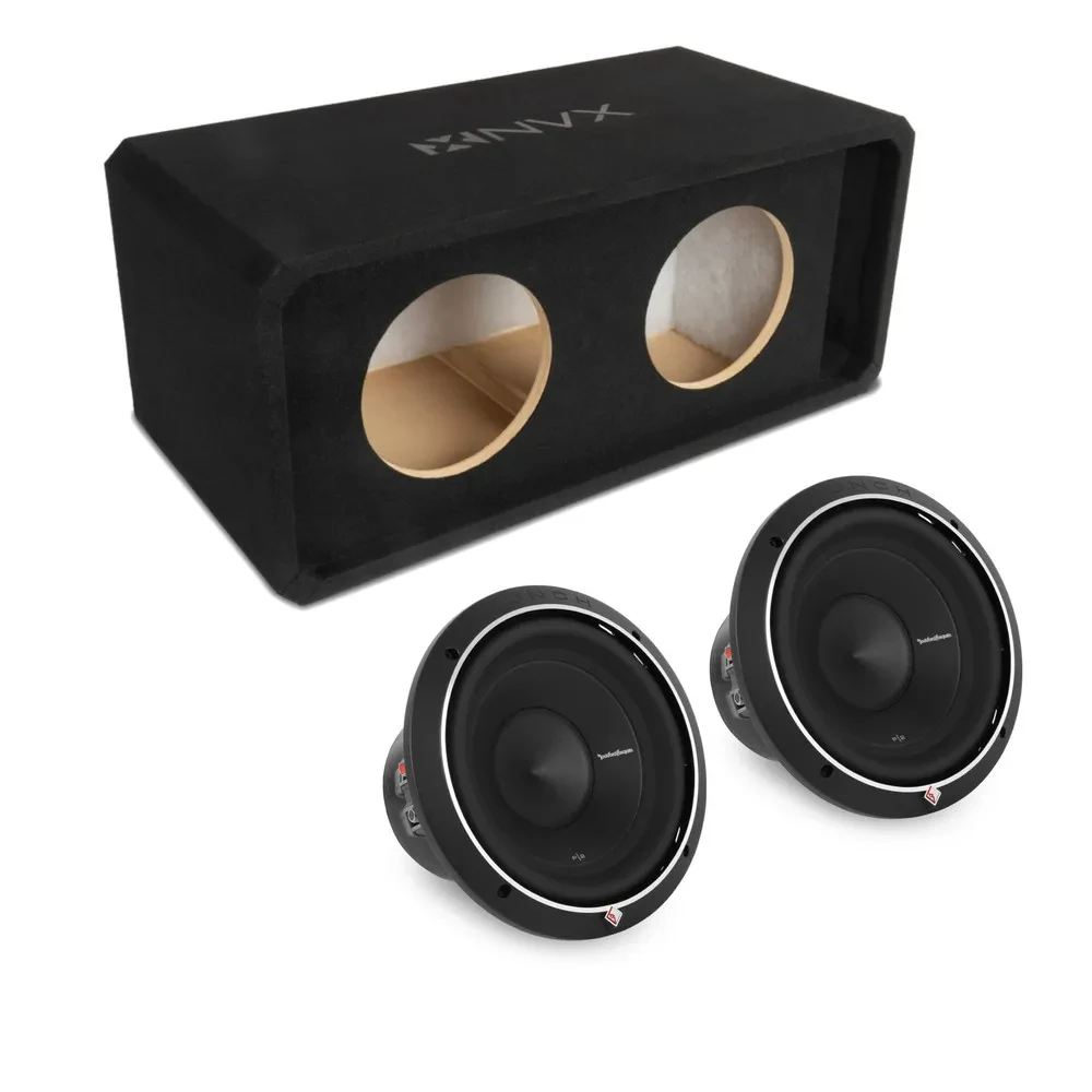 Сабвуфер пассивный для автомобиля NVX NE102P 2x10", фазоинвертор (slot ported), MDF 3/4" (комплект: корпус + 10" сабвуфер)