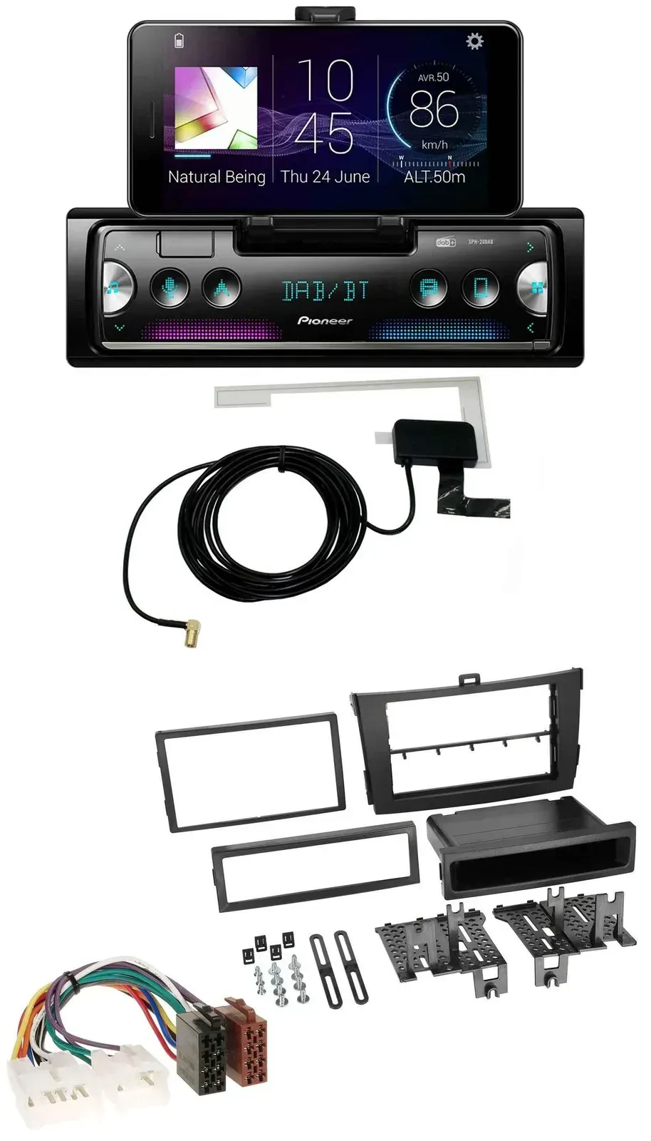 Автомагнитола для Toyota Corolla (с 2009) Pioneer DAB, Bluetooth, MP3, USB, черный