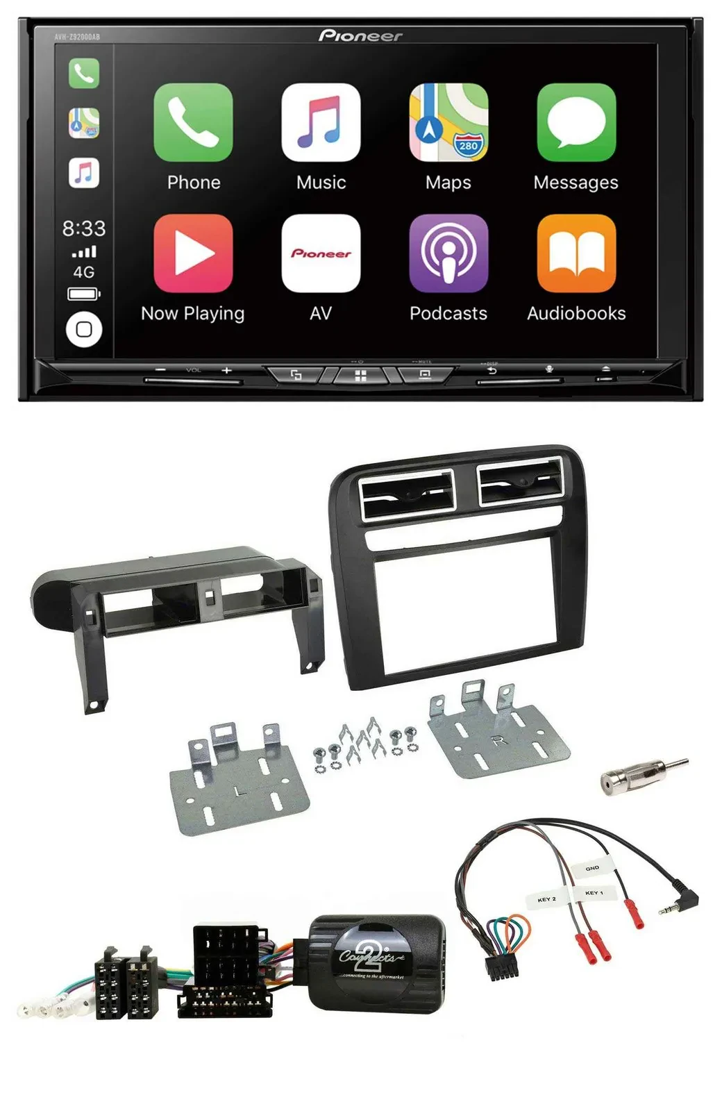 Pioneer 2DIN Lenkrad USB DAB DVD Bluetooth Autoradio für Fiat Grande Punto 06-09