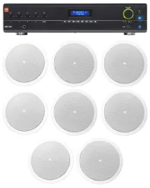 Потолочная акустика JBL Control 26CT White с усилителем (8 штук)