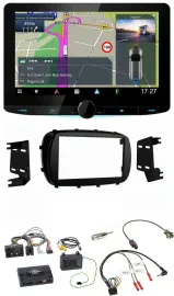 Kenwood Bluetooth DAB TMC 2DIN Lenkrad USB Navigation für Fiat 500X ab 2014