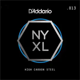 Струна для электрогитары D'Addario NYS013 NYXL Plain Steel Singles, сталь, калибр 13