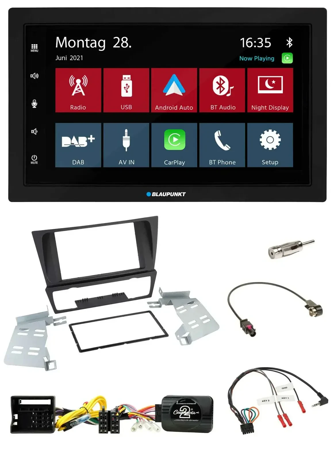 Blaupunkt Lenkrad Bluetooth DAB 2DIN USB Autoradio für BMW 3er E92 E93 E90 E91 o