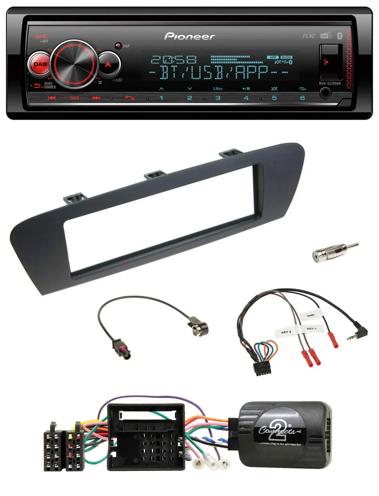 Pioneer Bluetooth USB Lenkrad DAB Autoradio für Renault Grand Scenic ab 2009 Sce