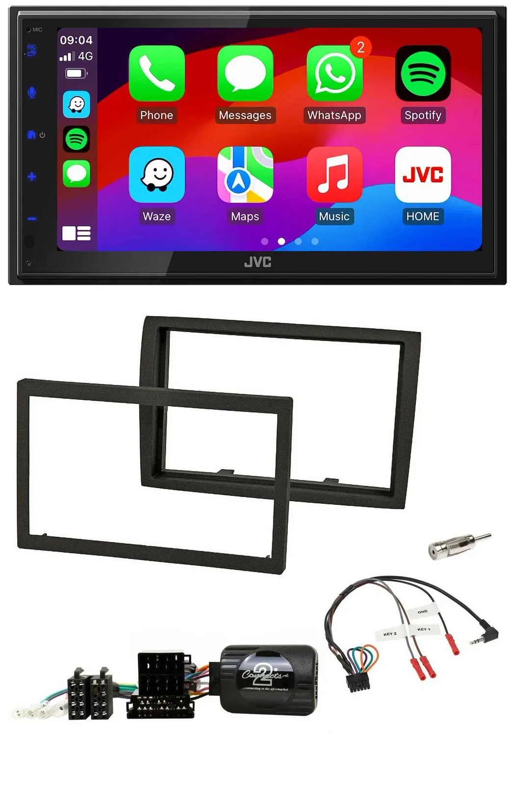 JVC Bluetooth USB Lenkrad 2DIN DAB Autoradio für Fiat Ducato