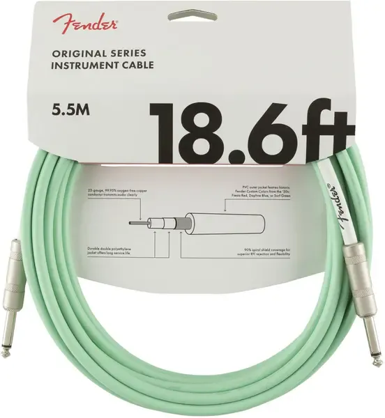 Инструментальный кабель Fender Original Series Straight/Straight 18.6' Surf Green