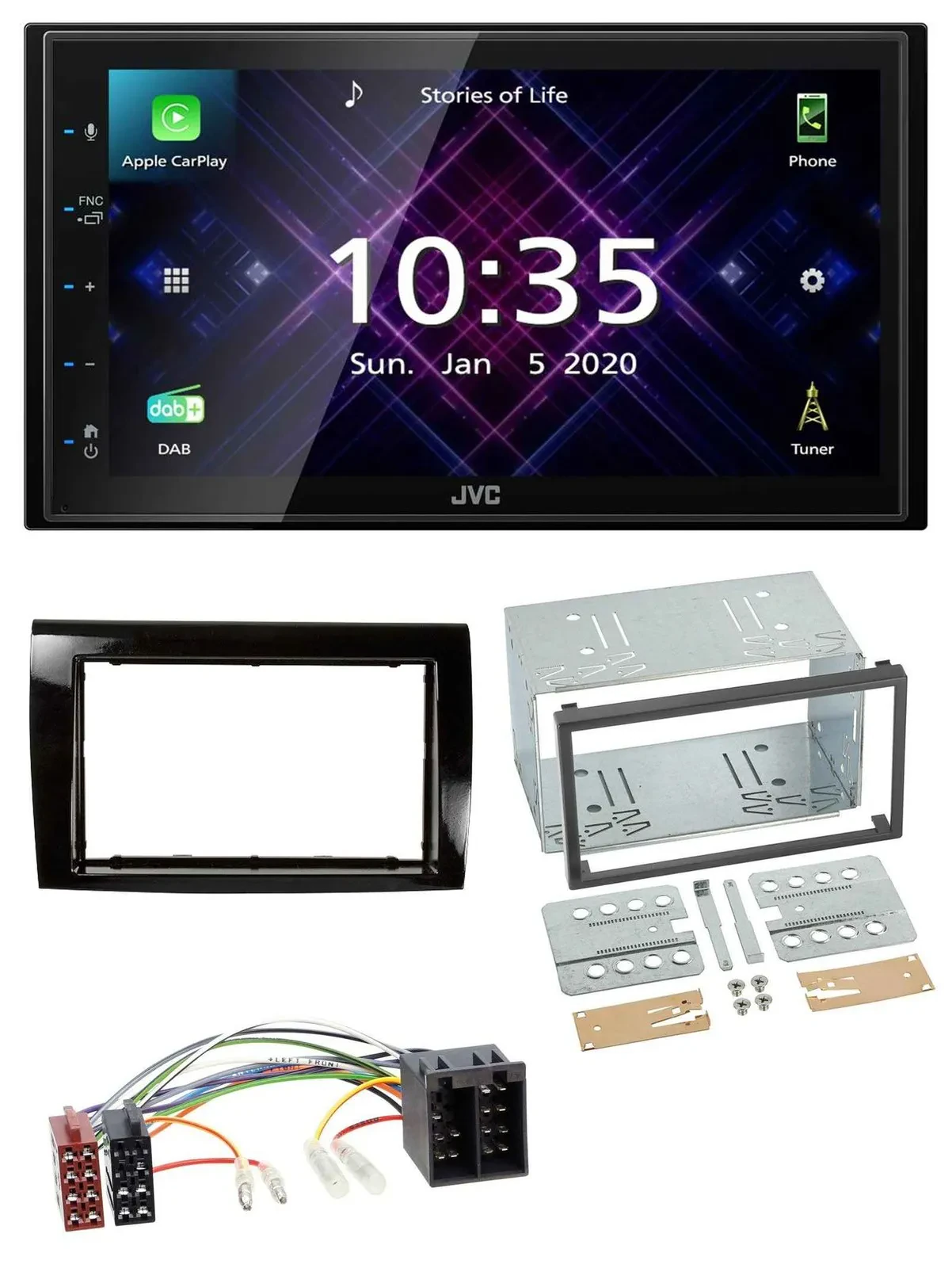 JVC DAB 2DIN MP3 Bluetooth USB Autoradio für Fiat Bravo (ab 2007)