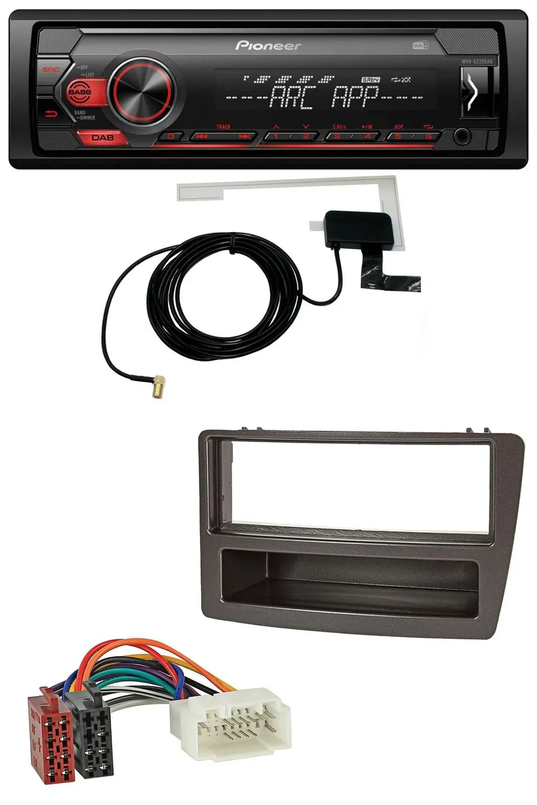 Pioneer 1DIN USB DAB MP3 AUX Autoradio für Honda Civic 04-06 autom. Klima schwar