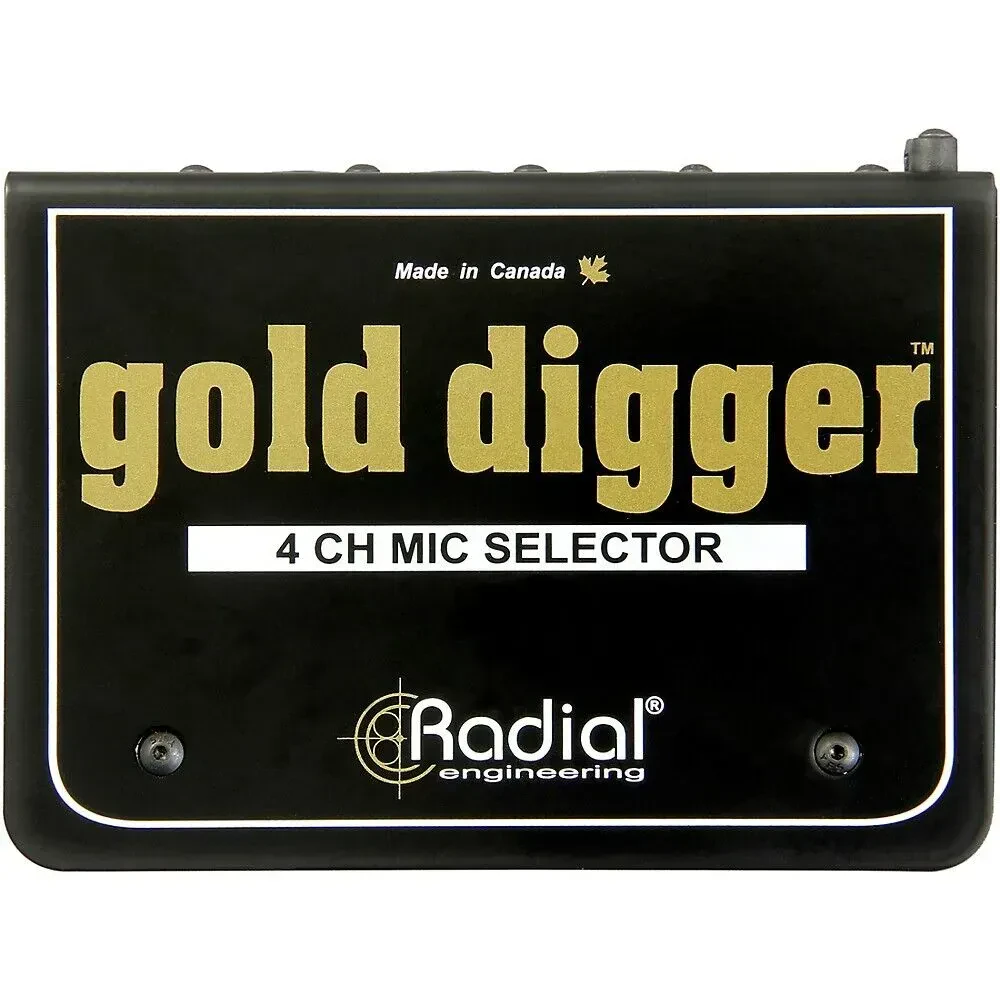 Коммутатор для микрофонов Radial Engineering Gold Digger 4-канальный, 4 x XLR входа, 1 x XLR выход