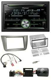 Pioneer Bluetooth Lenkrad DAB 2DIN USB CD Autoradio für Seat Toledo Altea silber