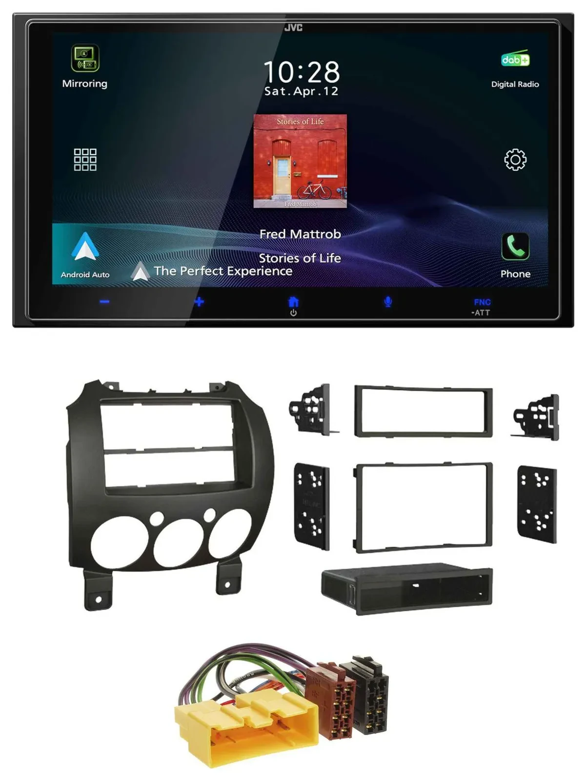 JVC USB Bluetooth 2DIN DAB MP3 Autoradio für Mazda 2 (ab 2007)