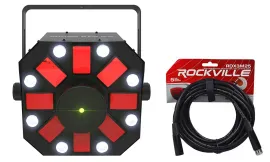 Chauvet DJ Swarm 5 FX ILS RGBAW LED Rotating Derby/Laser/Strobe Light+DMX Cable