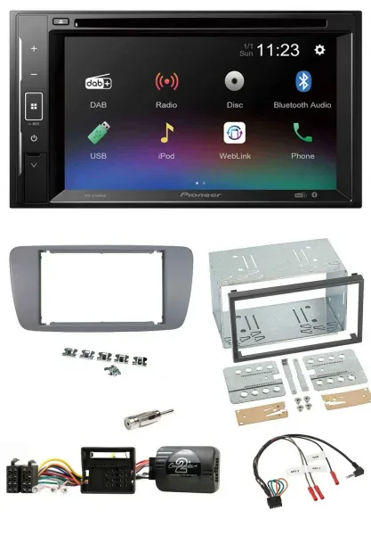 Pioneer Bluetooth Lenkrad USB 2DIN DAB DVD Autoradio für Seat Ibiza ab 08 conema